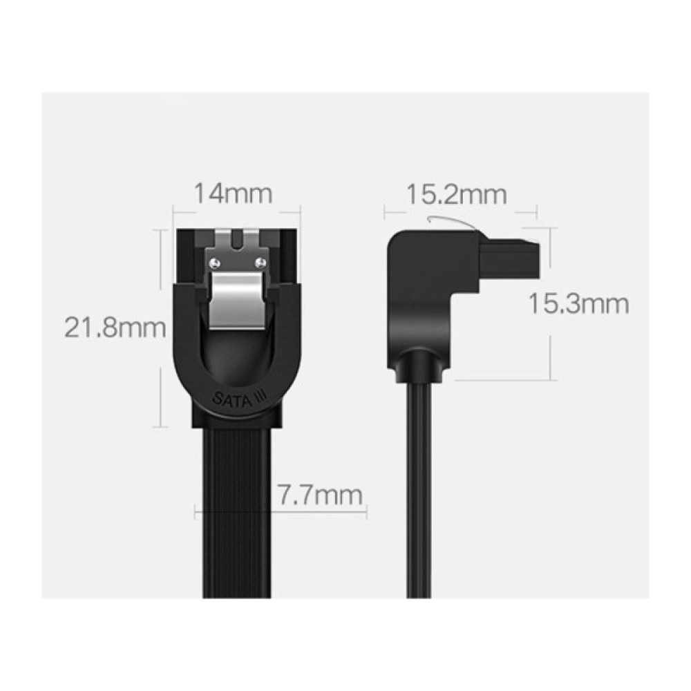Кабель для передачі даних SATA 3 Data Cable 0.5m 90° corner US217 Black Ugreen (30797) Кабель для передачі даних SATA 3 Data Cable 0.5m 90° corner US217 Black Ugreen (30797)