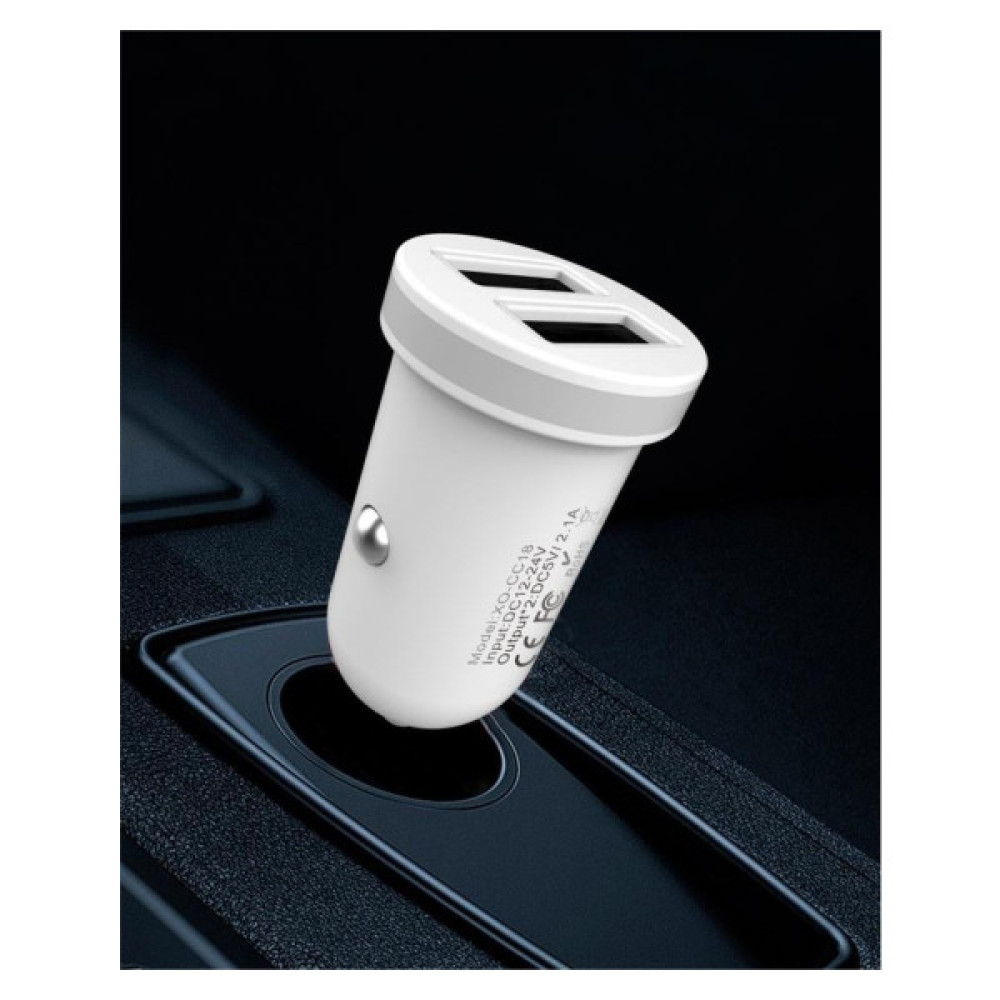 Зарядний пристрій XO CC18 2.1A/2 USB White (XO-CC18-WH)