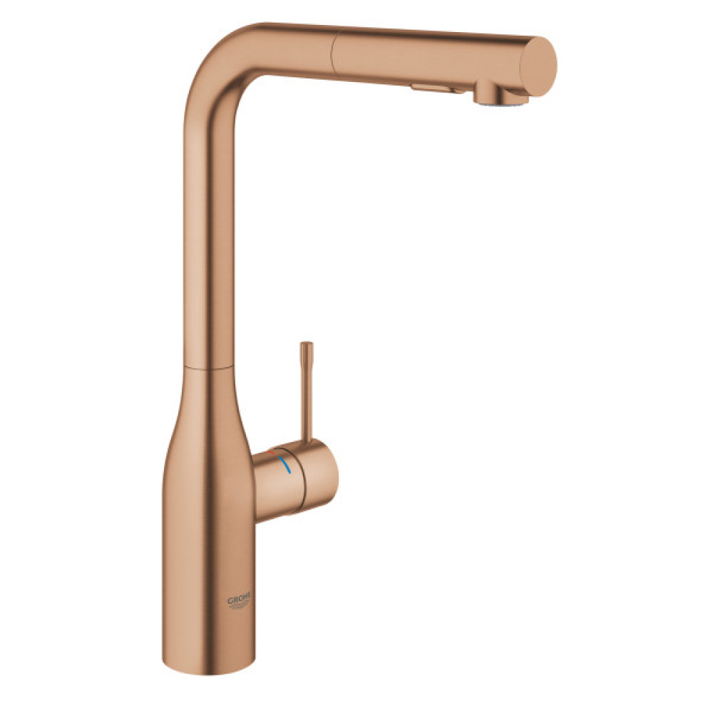 Змішувач для кухні Grohe Essence, довж.виливу - 204мм, поворотний/витяжний, 1важіль, матовий теплий захід сонця