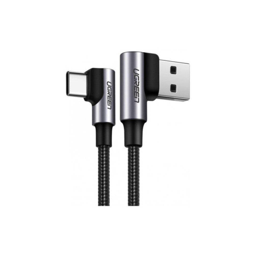 Дата кабель USB 2.0 AM to Type-C 1.0m US176 Both Angled 3A (Black) Ugreen (20856)