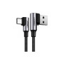 Дата кабель USB 2.0 AM to Type-C 1.0m US176 Both Angled 3A (Black) Ugreen (20856)