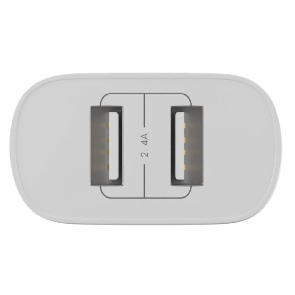 Зарядний пристрій Globex 2xUSB 12W FastPower white (12WAC)
