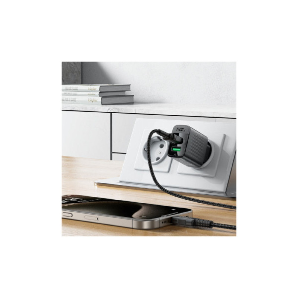 Зарядний пристрій Acefast 2xUSB 12W A86 black (6974316283270)