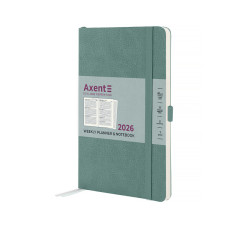 Тижневик Axent датований 2026 Partner Soft Skin 125х195, сіро-лазурний (8509-26-48-A)