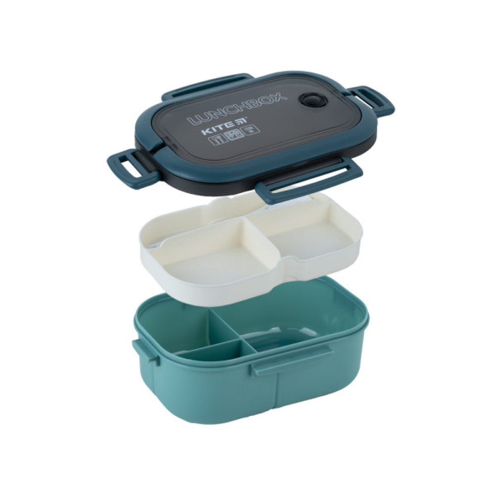 Ланч-бокс дитячий Kite з розділювачем 1200 мл, зелений (K23-184-2)