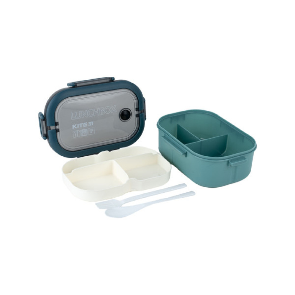 Ланч-бокс дитячий Kite з розділювачем 1200 мл, зелений (K23-184-2)