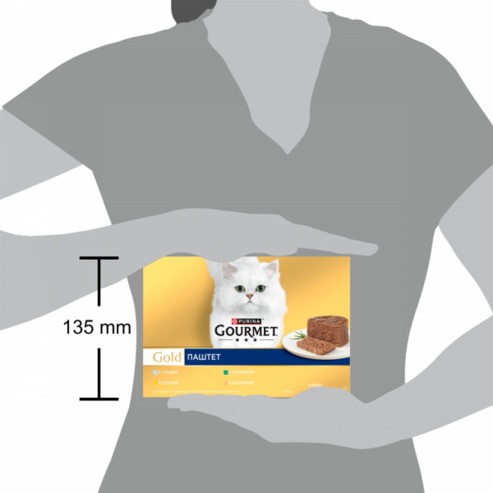 Паштет для котів Purina Gourmet Gold З тунцем, з куркою, з кроликом, з індичкою 85 гх12 шт (8445291106307)