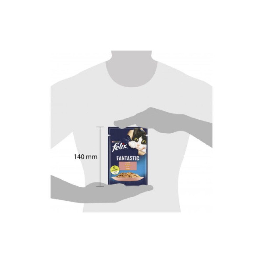 Вологий корм для кішок Purina Felix Fantastic з лососем у желе 85 г (7613039832912)