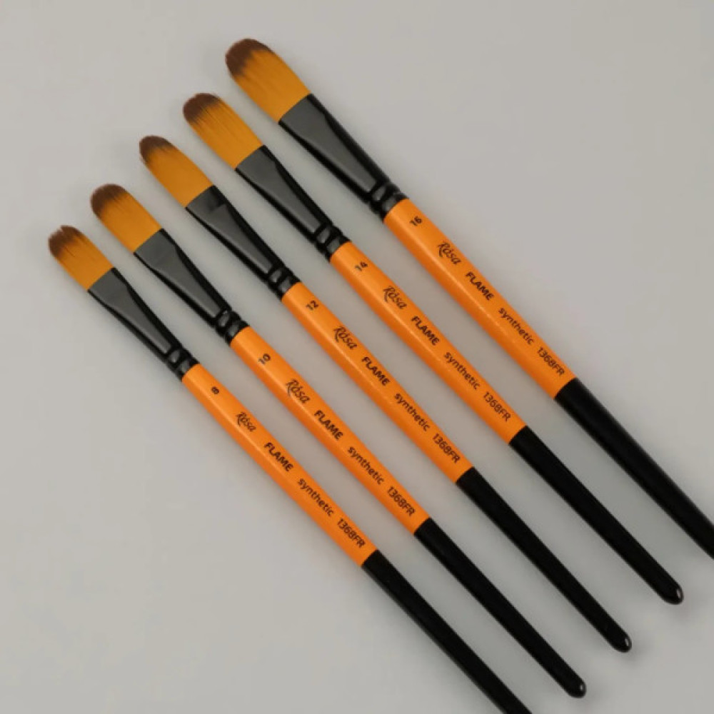 Пензлик для малювання Rosa Синтетика овальна, FLAME 1368FR, №18 (4823098534655)