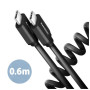 Дата кабель USB-C to USB-C 0.6m 60W black AXAGON (BUCM-CM10TB)