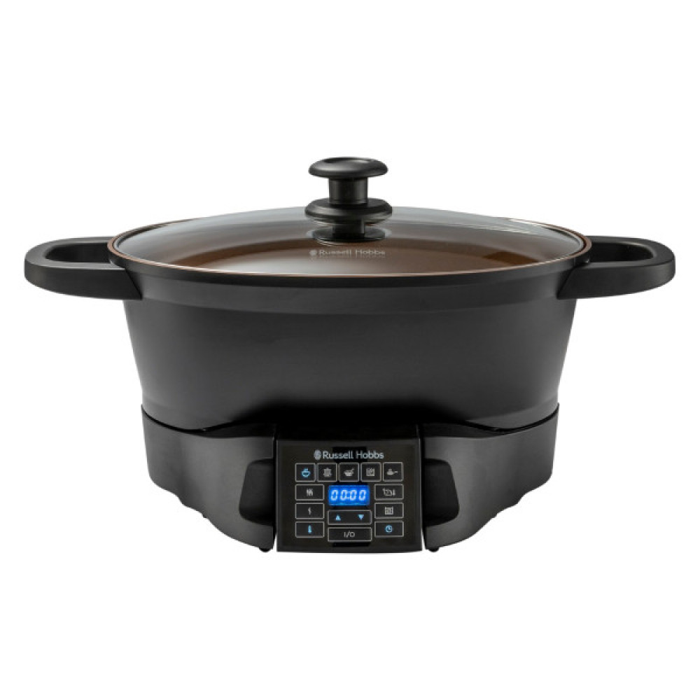 Мультиварка Russell Hobbs GoodToGo, 1000Вт, чаша-6.5л, електронне керув., знімна кришка, кераміка, чорний