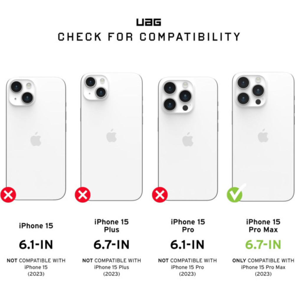 Чохол до мобільного телефона UAG iPhone 15 Pro Max Plyo Magsafe Ice/Rose Gold (114305114348)