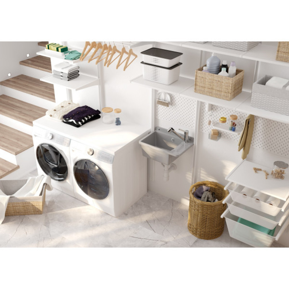 Мийка кухонна Deante Garden, полістирол, прямокут., без крила, 505х350х252мм, чаша - 1, до стіни, сірий