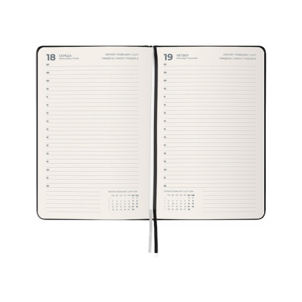 Тижневик Axent датований 2026 Grand Strong, 195х255, чорний (8830-26-01-A)