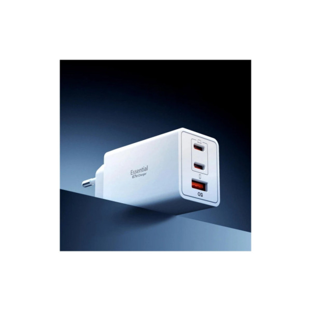 Зарядний пристрій Spigen 2xUSB-C PD + 1xUSB 67W white (ACH08710)