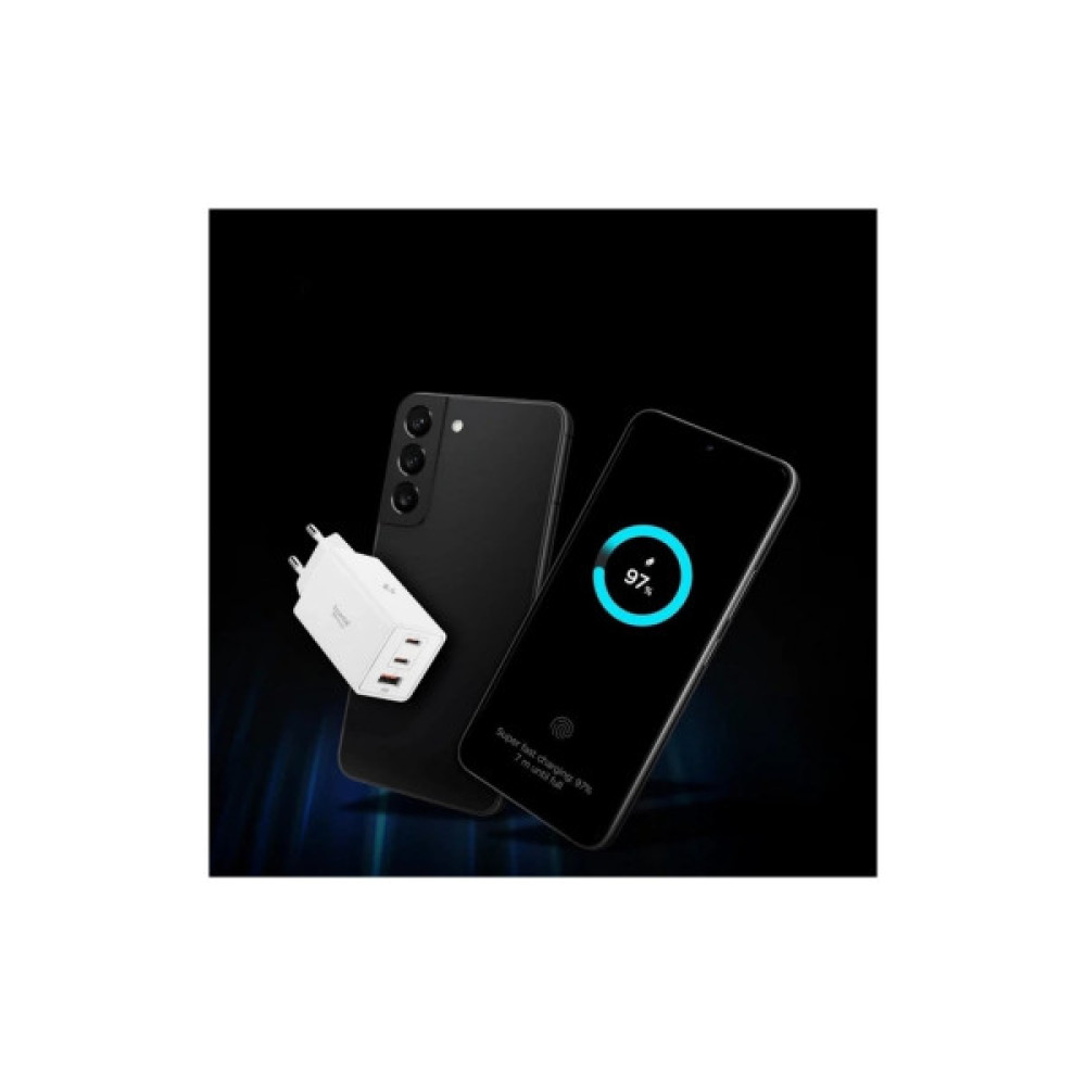 Зарядний пристрій Spigen 2xUSB-C PD + 1xUSB 67W white (ACH08710)