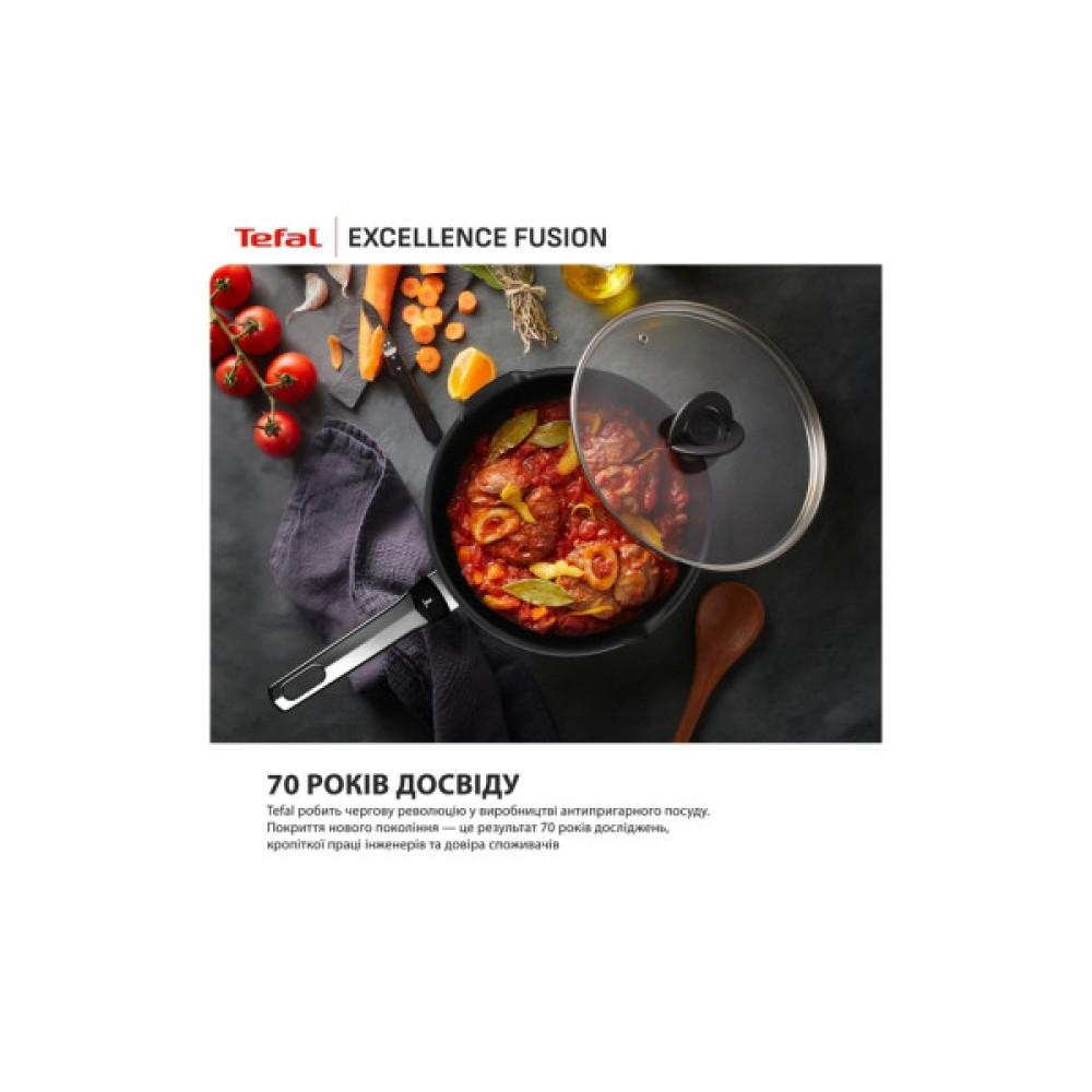 Сковорода Tefal Excellence Fusion з кришкою 24см чорний (G3388402)
