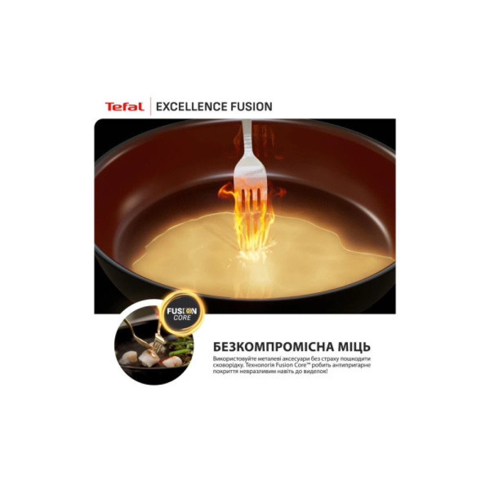 Сковорода Tefal Excellence Fusion з кришкою 24см чорний (G3388402)