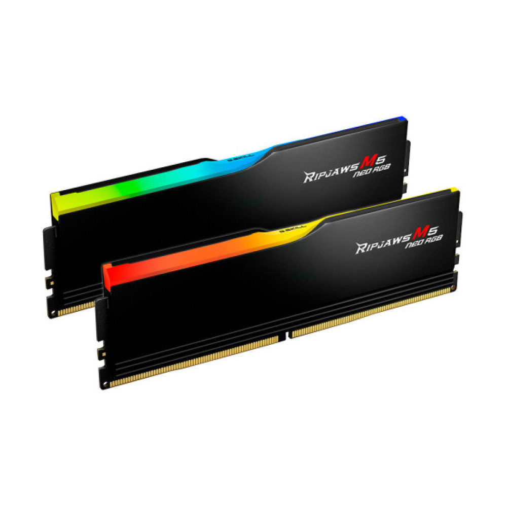 Модуль пам'яті для комп'ютера DDR5 64GB (2x32GB) 6000 MHz Ripjaws M5 Neo RGB Matte Black G.Skill (F5-6000J3636F32GX2-RM5NRK)