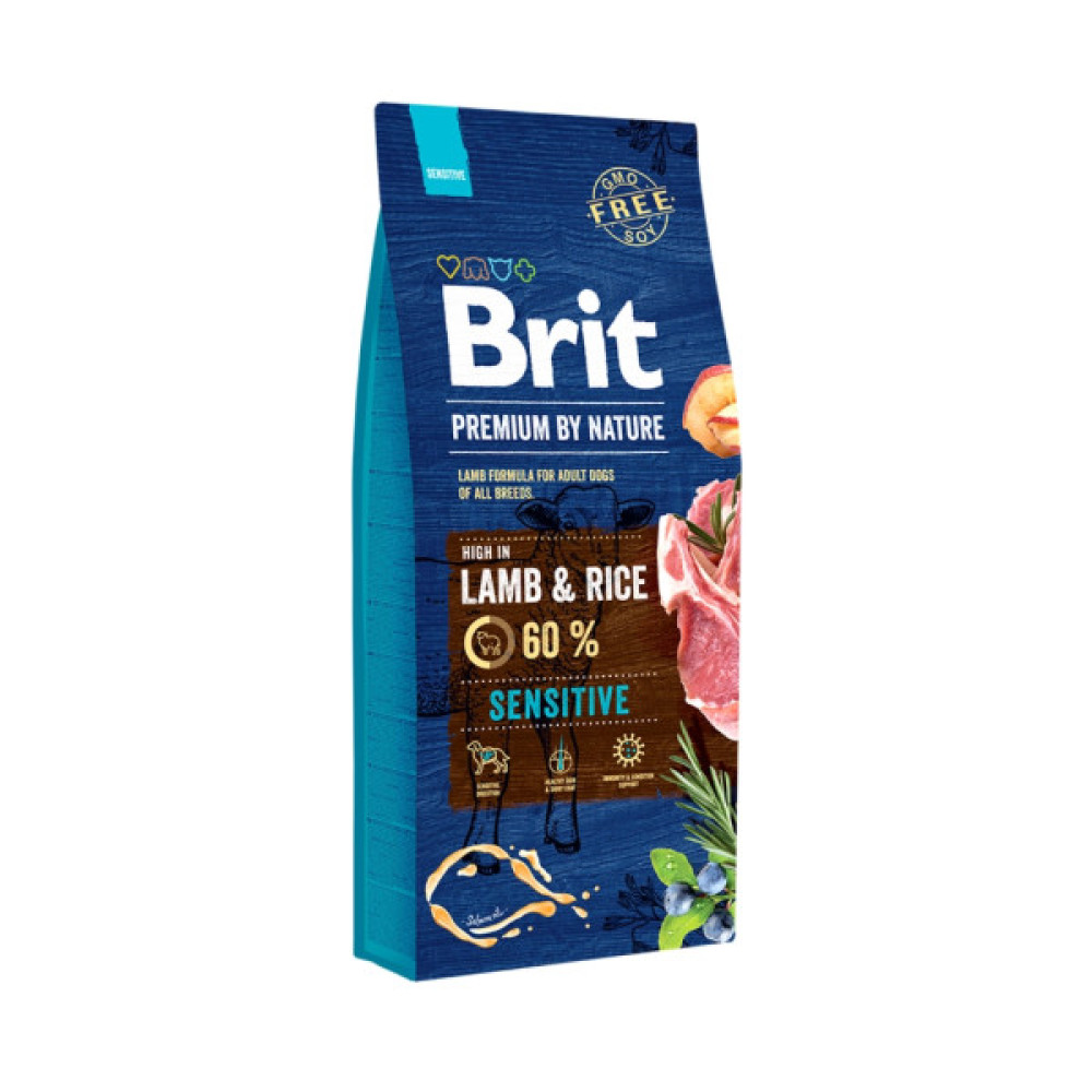 Сухий корм для собак Brit Premium Dog Sensitive Lamb 15 кг (8595602526642)