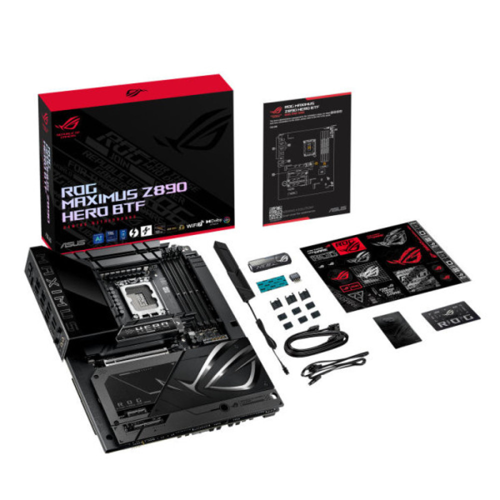 Материнcька плата ASUS ROG MAXIMUS Z890 HERO BTF s1851 Z890 4xDDR5 M.2 Thunderbolt HDMI Wi-Fi BT ATX BTF приховане підключення роз'ємів