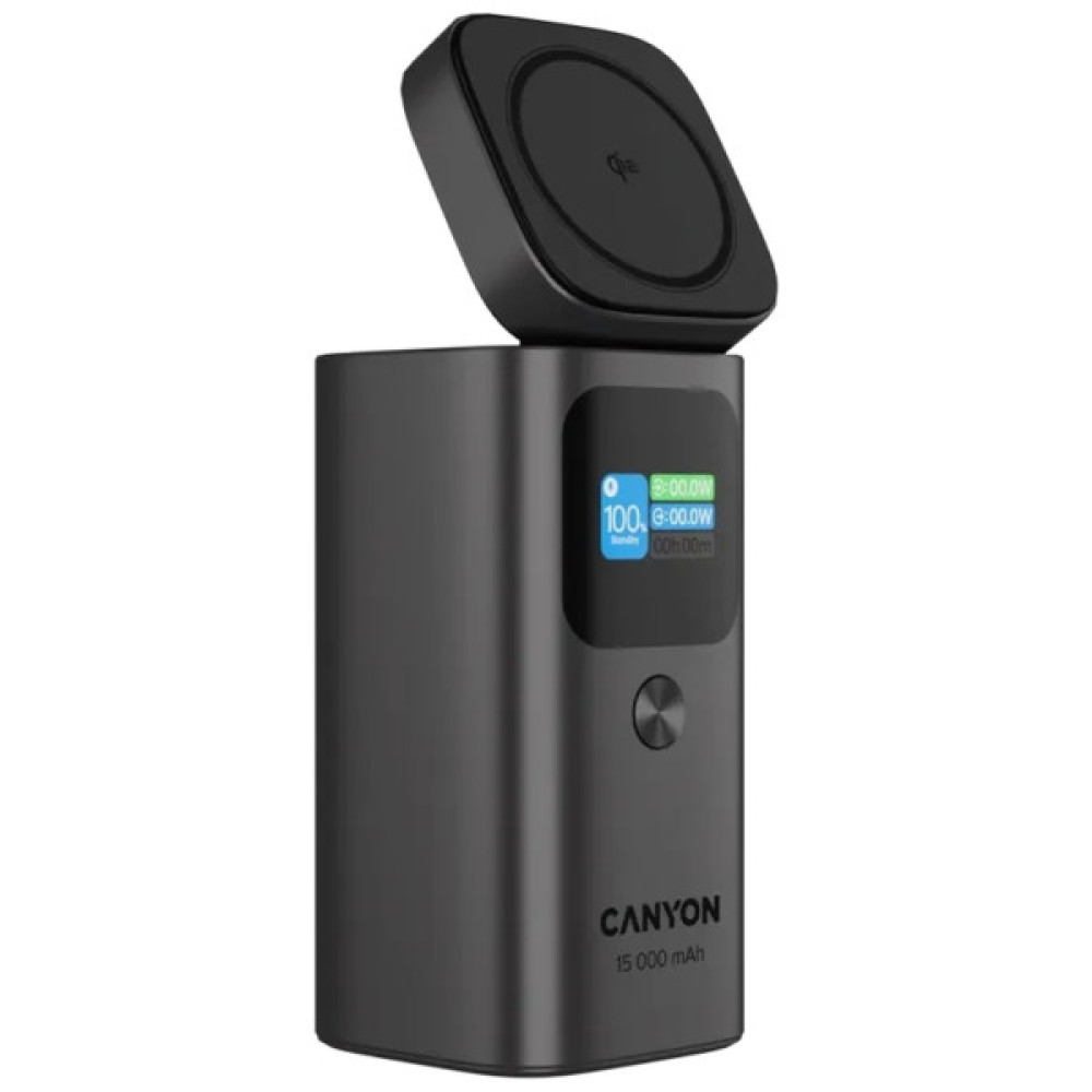 Батарея універсальна Canyon 15000mAh OnPower 150 Qi2 magnetic Grey (CNS-CPB150DG)