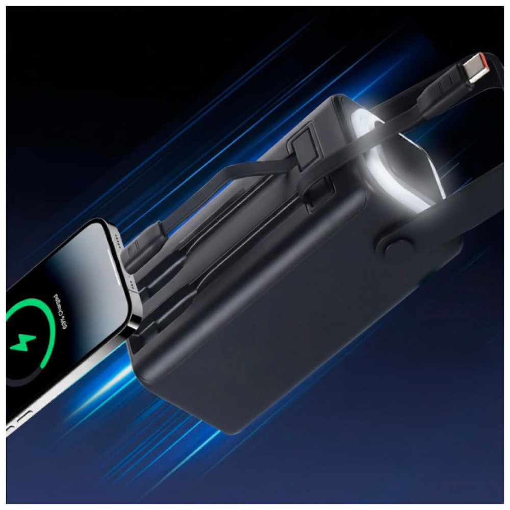 Батарея універсальна TheGeneral 20000mah Glim, 22.5W Fast Charge PD Lamp Black (40012919-01)