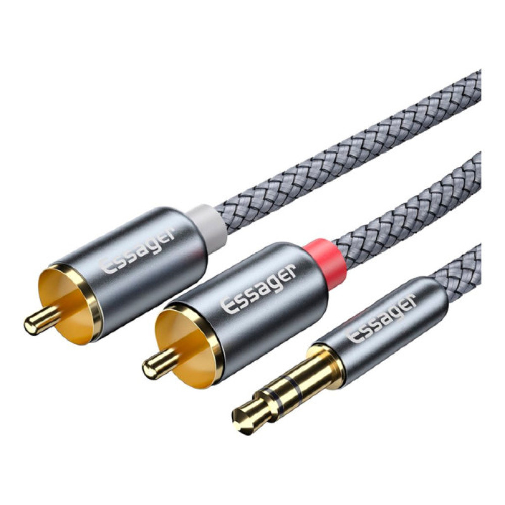Кабель мультимедійний 3.5mm M to 2xRCA M 2.0m Essager (EYPZJ-MYA0H)