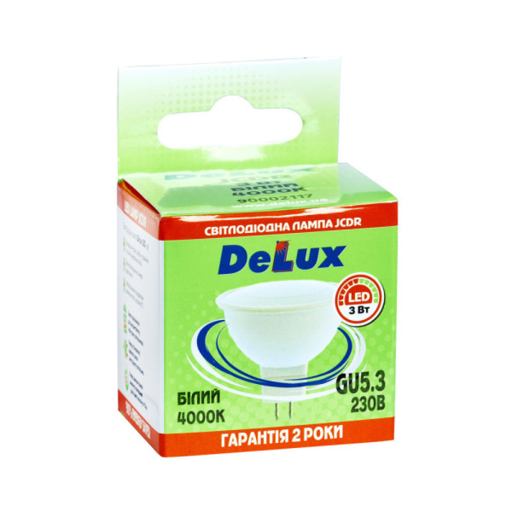 Лампочка Delux JCDR 3Вт 4000K 220В GU5.3 (90020566 90011736)