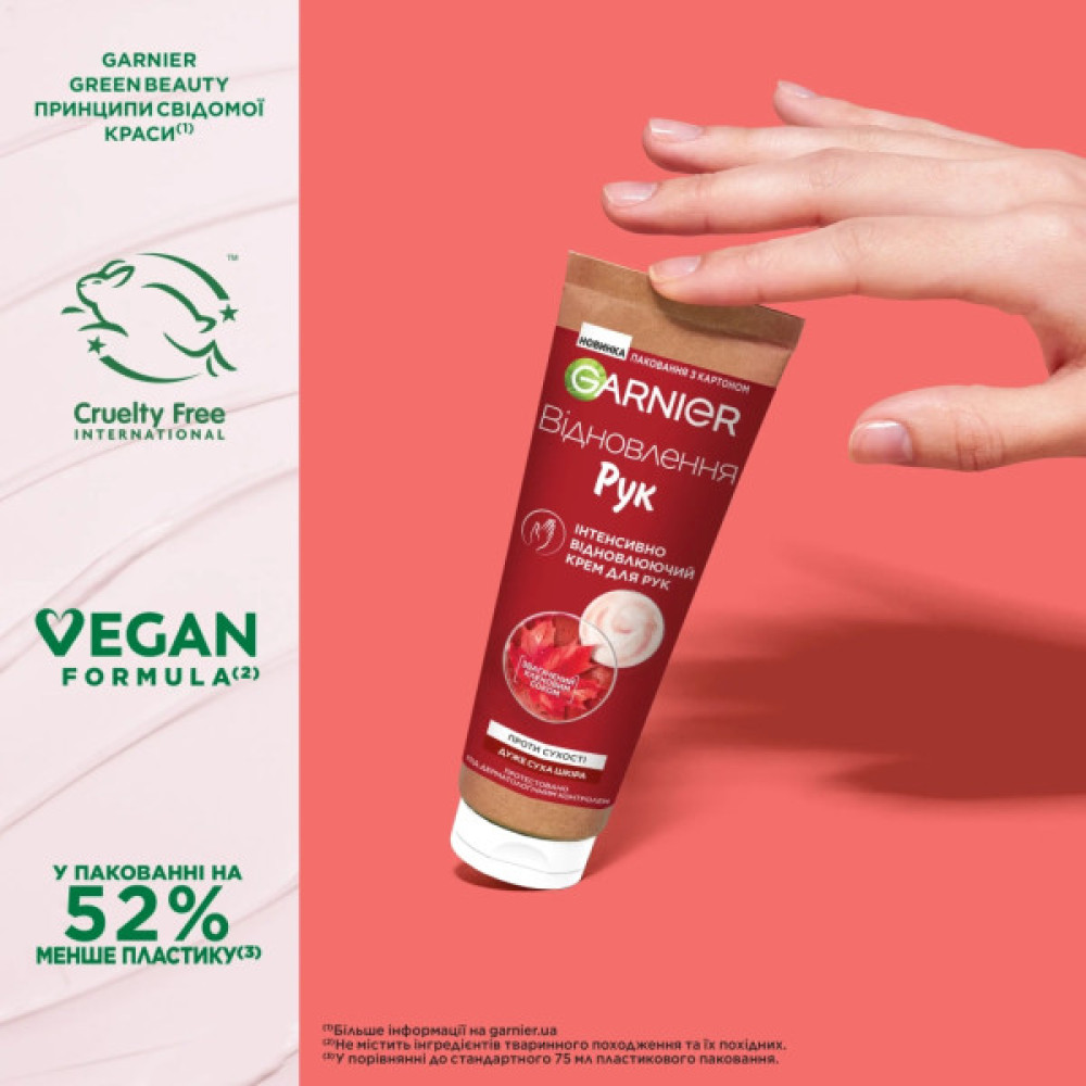 Крем для рук Garnier Skin Naturals Інтенсивно відновлювальний Проти сухості 75 мл (3600540497826/3600542561426)