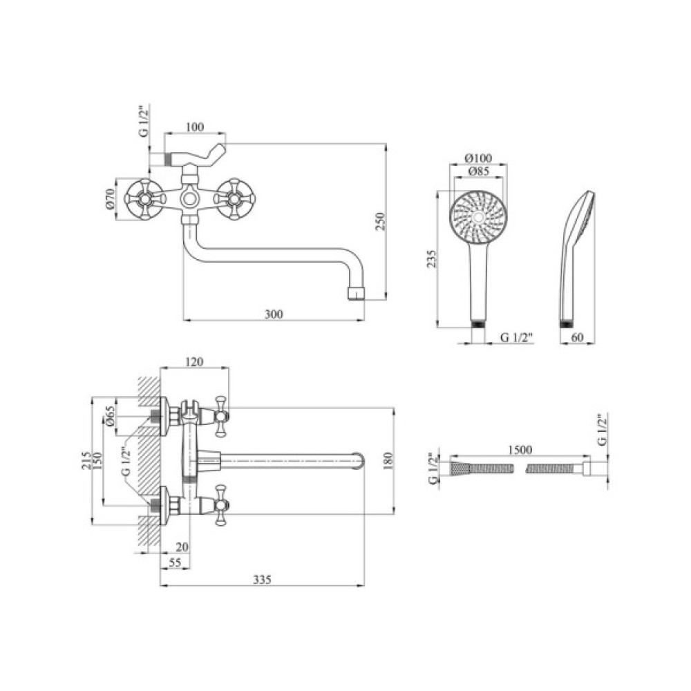 Змішувач Kroner Rhein-C071 (CV017353)