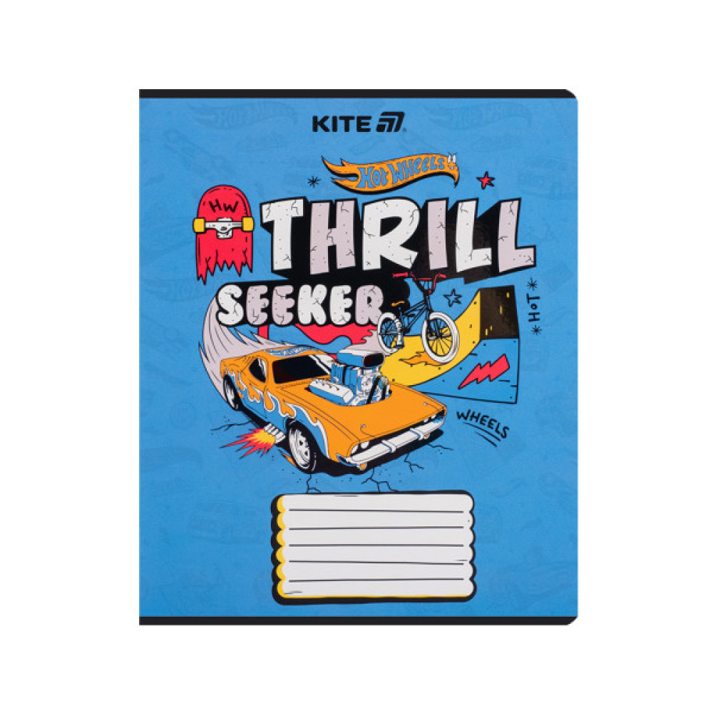 Зошит Kite Hot Wheels, 18 аркушів, лінія (HW25-237)