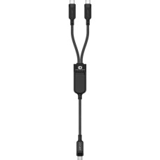 Дата кабель USB-C to 2xUSB-C 0.8m 100W Acefast (6974316280149)