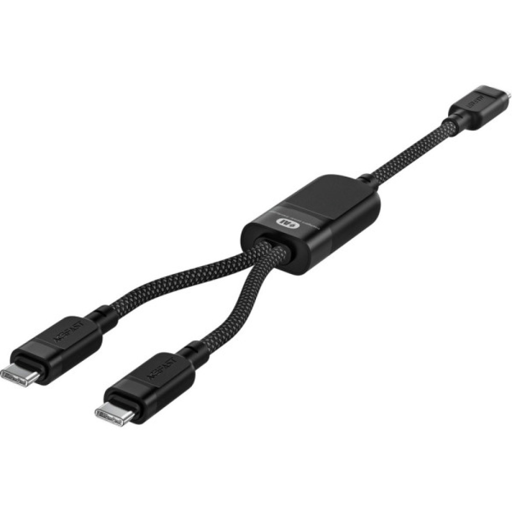 Дата кабель USB-C to 2xUSB-C 0.8m 100W Acefast (6974316280149)