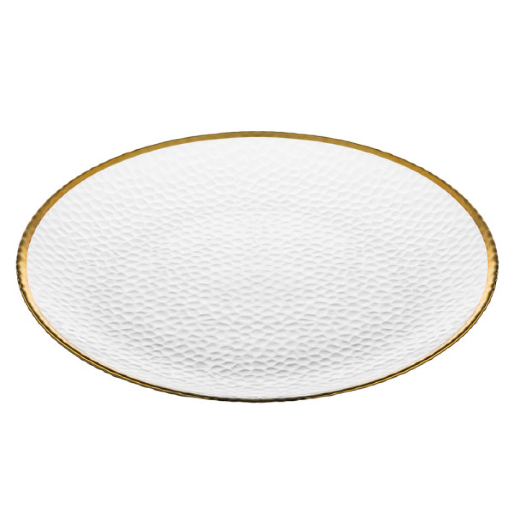 Тарілка Ardesto Dew 27см, скло, прозорий (AR5039)