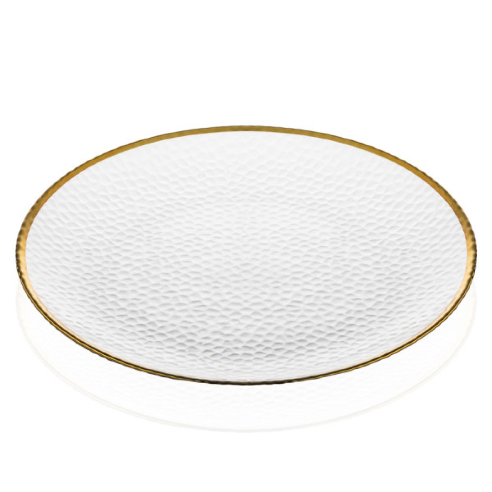 Тарілка Ardesto Dew 27см, скло, прозорий (AR5039)