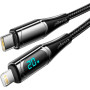 Дата кабель USB-C to Lightning 2.0m 20W Digital Display black Essager (EXCTL-YDA01) Дата кабель USB-C to Lightning 2.0m 20W Digital Display black Essager (EXCTL-YDA01)
