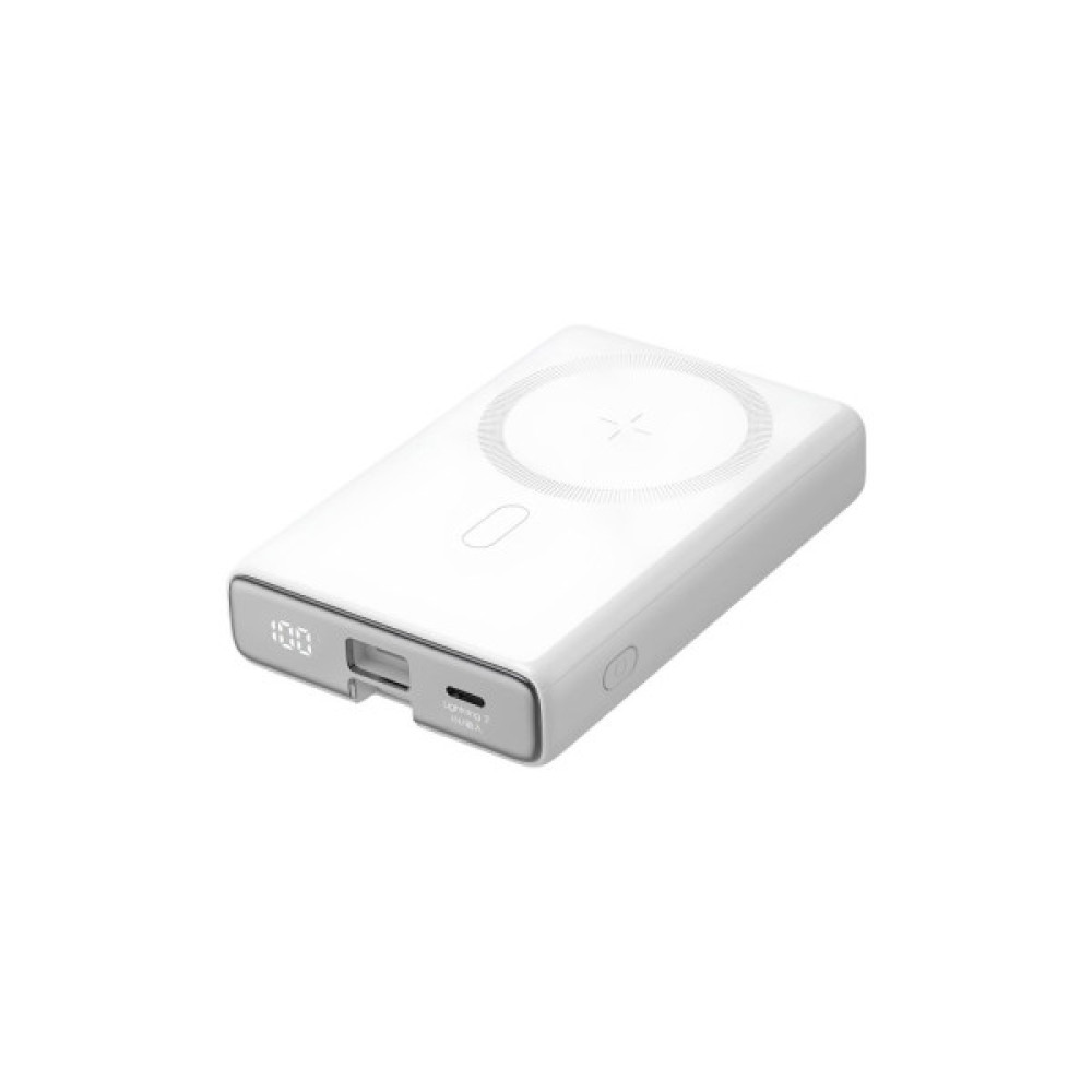 Батарея універсальна JOYROOM Magnetic Wireless 10000mAh 20W QC, USB-C In/Out White (JR-PBM01 / 6941237112545)