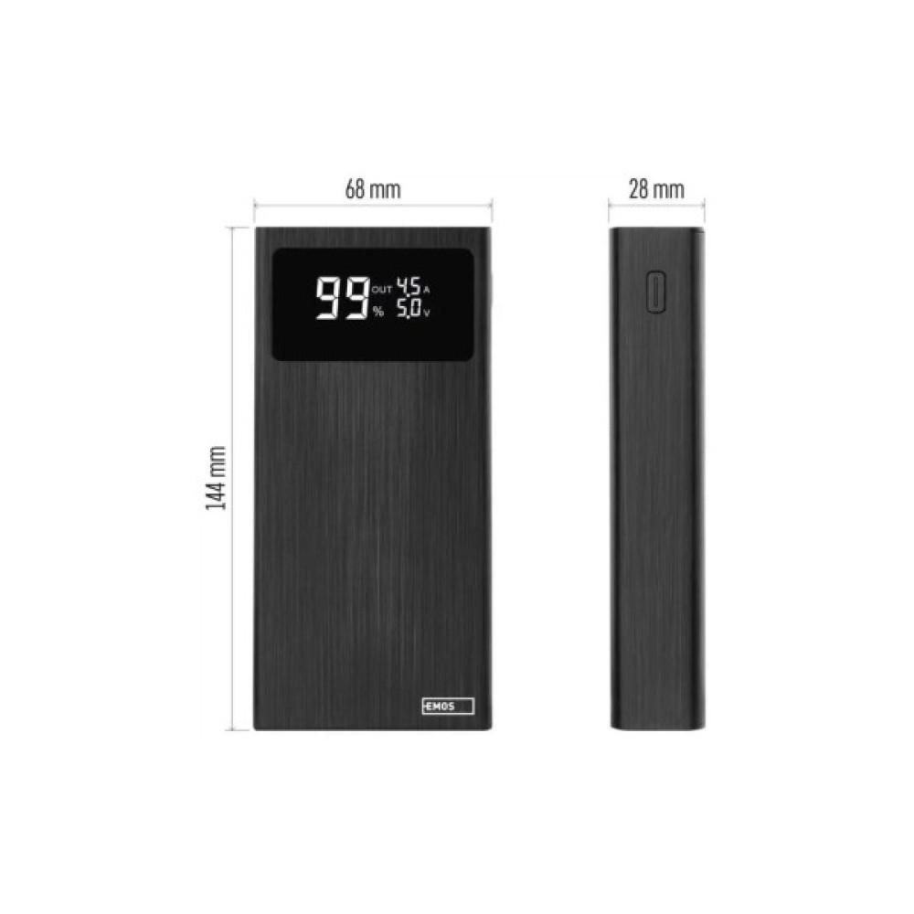 Батарея універсальна EMOS 20000mAh BETAQ 20, 22.5W, black (B0532B)