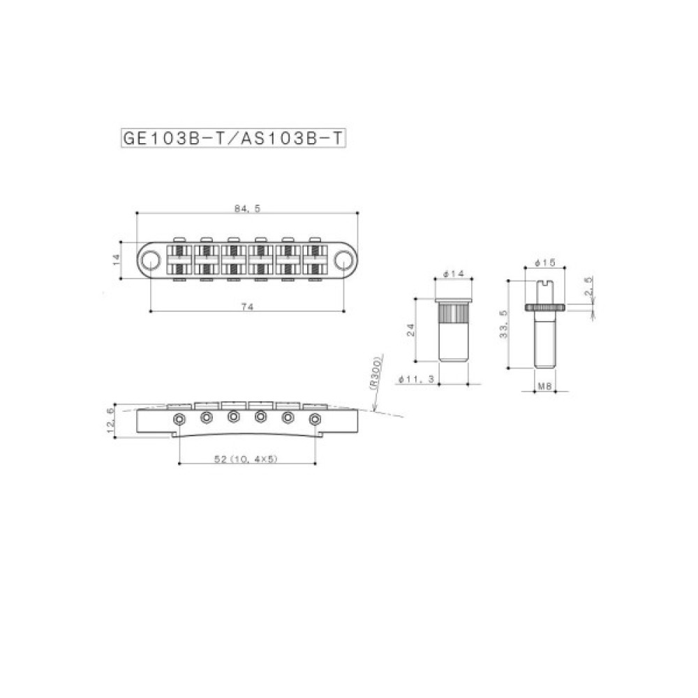 Бридж для гітари Gotoh AS103B-T CK