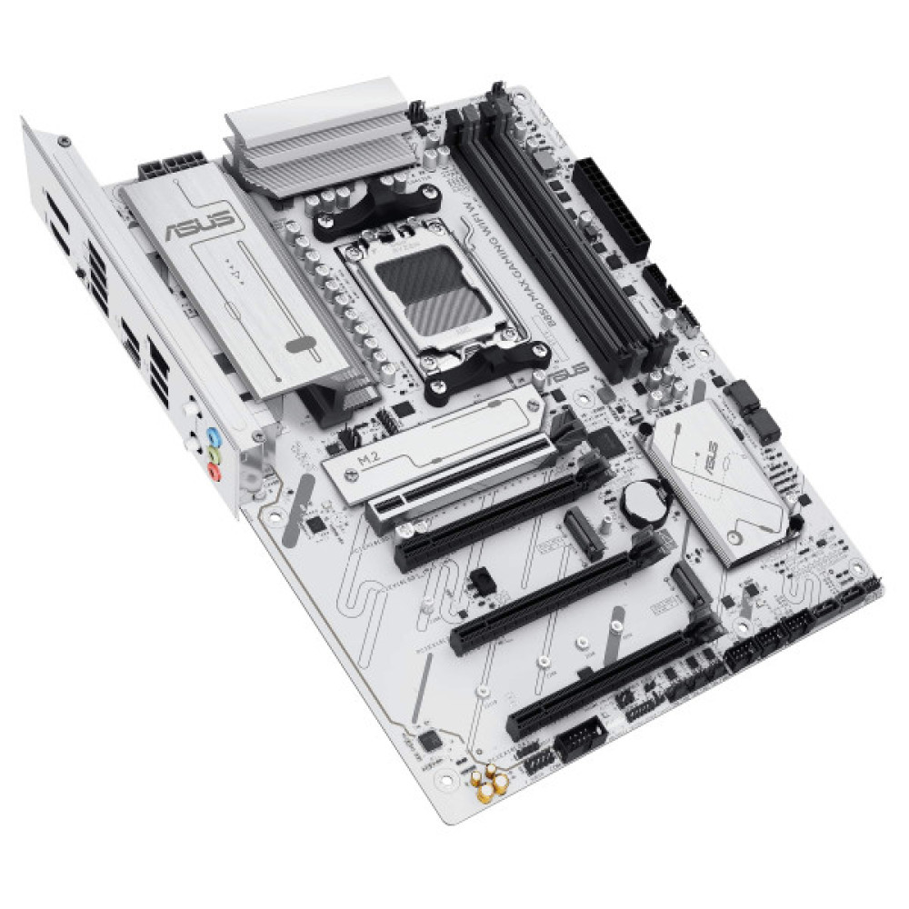 Материнcька плата ASUS B850 MAX GAMING WIFI W sAM5 B850 4xDDR5 M.2 HDMI DP WiFi BT ATX білий