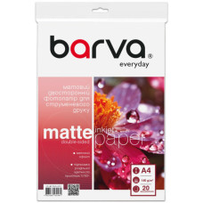 Фотопапір Barva A4, Everyday, Matted, double-sided, 140g/m2, 20c (IP-BE140-412)