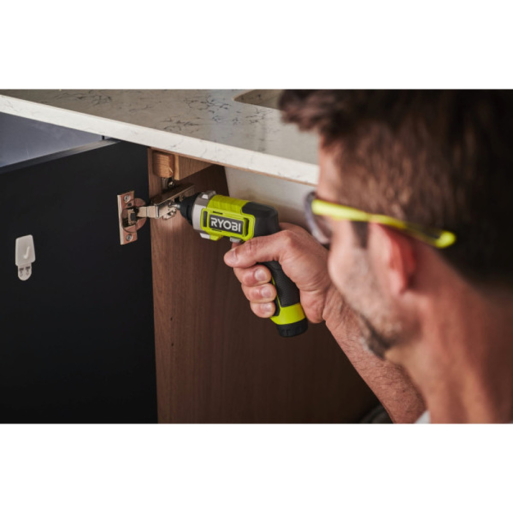 Викрутка акумуляторна Ryobi RSD4-120T 4В, USB, Lithium, 1х2Ah, 5Нм, 200об/хв, кейс, 10 насадок (5133006210)