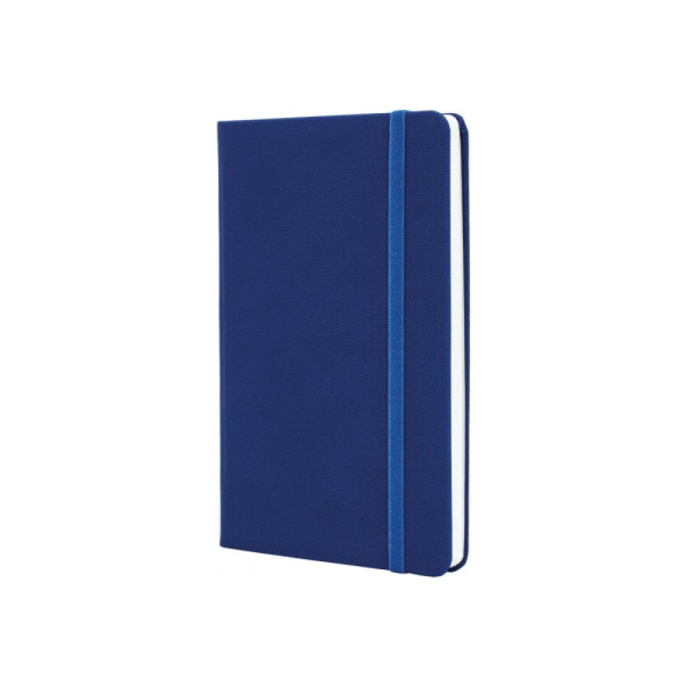 Книга записна Optima А5 SQUARE, тверда обкладинка, гумка, білий блок клітинка, синій (O27100-02)