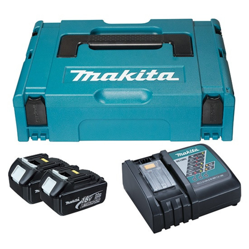 Набір акумулятора та зарядного пристрою Makita 197952-5 LX BL1830, 2х18В, 3А·год, ЗП DC18RC, кейс Makpac1