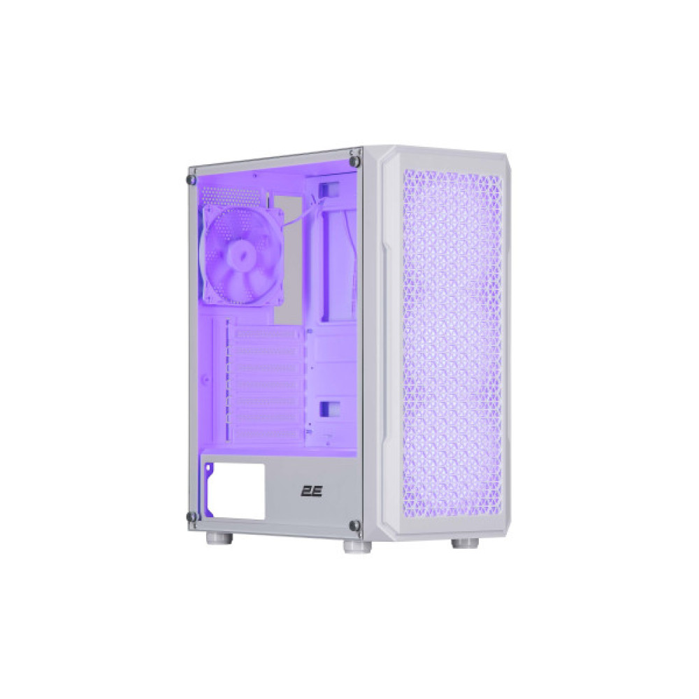 Корпус 2E GAMING Hexagon G338W без БЖ 2xUSB3.0, 1xUSBType-C, 3x120мм ARGB, 1x120мм, VGA 330мм, LCS ready, HUB, TG Side Panel, ATX, білий