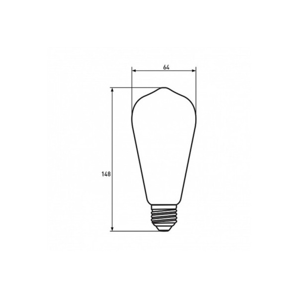 Лампочка Eurolamp ST64 7W E27 2700K (MLP-LED-ST64-07273(Amber))
