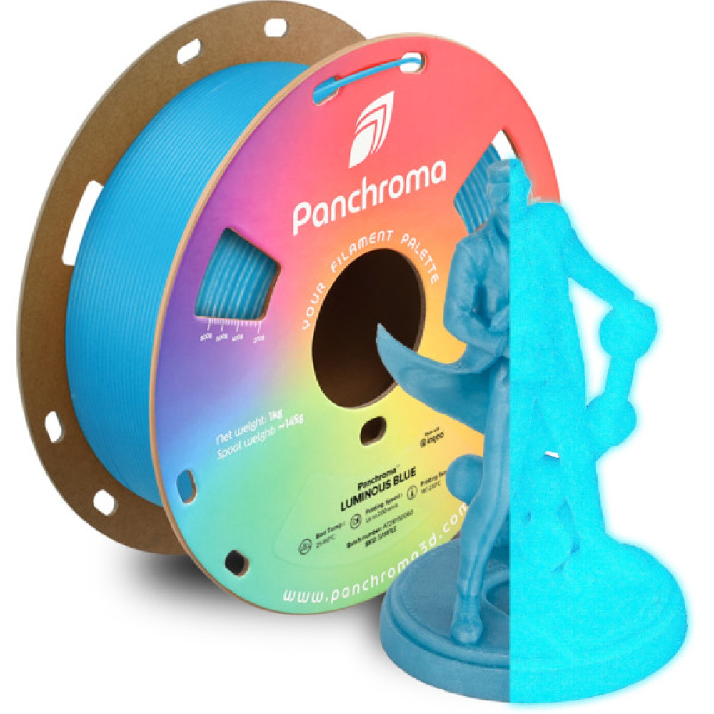 Пластик для 3D-принтера Polymaker PLA PANCHROMA LUMINOUS 1,75mm 1kg BLUE (CA02031)