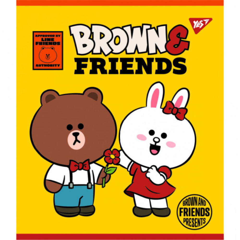 Зошит Yes А5 Line Friends 12 аркушів клітинка (766795)