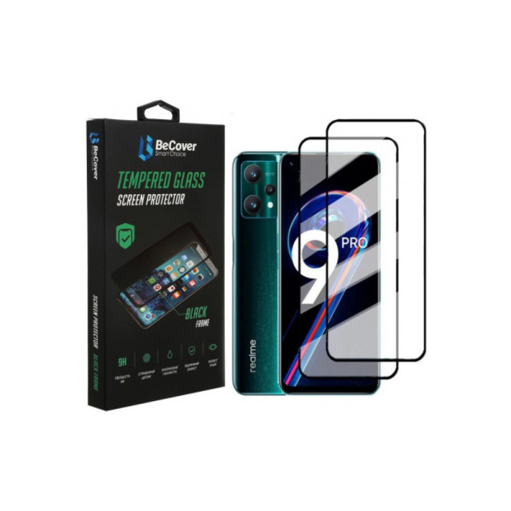 Скло захисне BeCover Realme 9 Pro / 9i Black (707878) Скло захисне BeCover Realme 9 Pro / 9i Black (707878)
